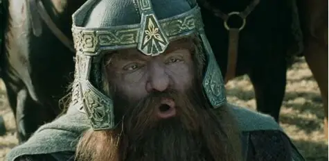 Gimli making a silly face